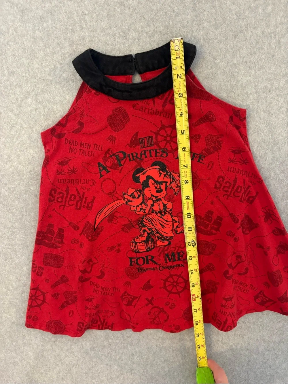 Disney Parks Red &Black Minnie Mouse Pirates of the Caribbean Swing Dress Sz XXS